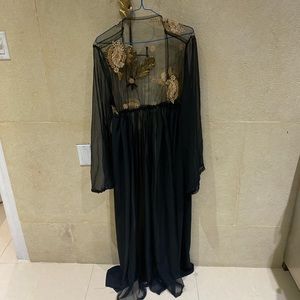 One of a kind sheer black robe